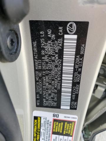 58AEZ1B17RU162242 Lexus Es 350 Base