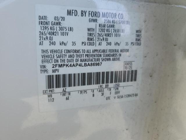 2FMPK4AP4LBA86987 Ford EDGE ST