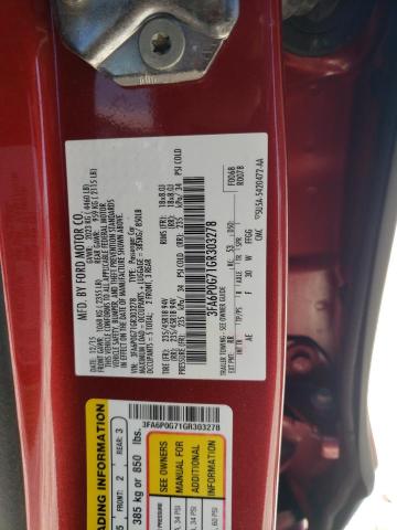3FA6P0G71GR303278 Ford FUSION S
