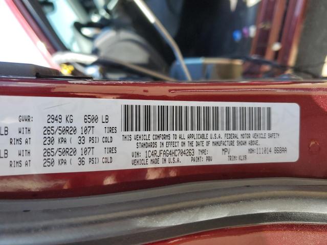 1C4RJFAG4HC704263 Jeep Grand Cherokee Laredo