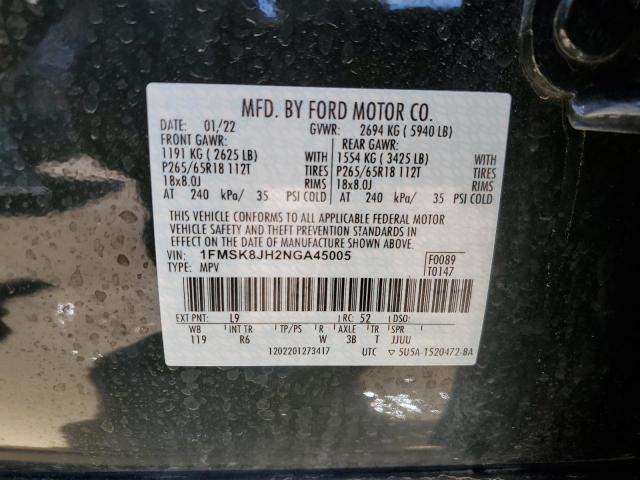 1FMSK8JH2NGA45005 Ford Explorer Timberline