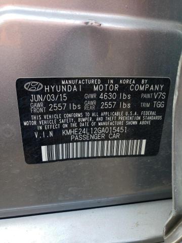 KMHE24L12GA015451 Hyundai SONATA HYBRID