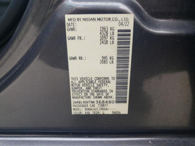 1N4BL4DV7NN368480 Nissan ALTIMA SV