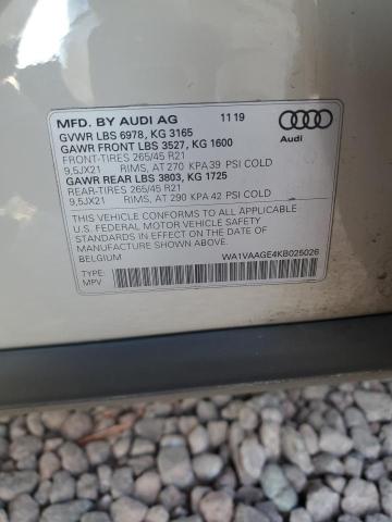 WA1VAAGE4KB025026 Audi E-tron Prestige