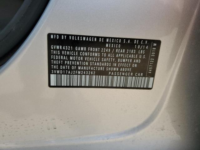 3VWD17AJ2FM243262 Volkswagen JETTA SE