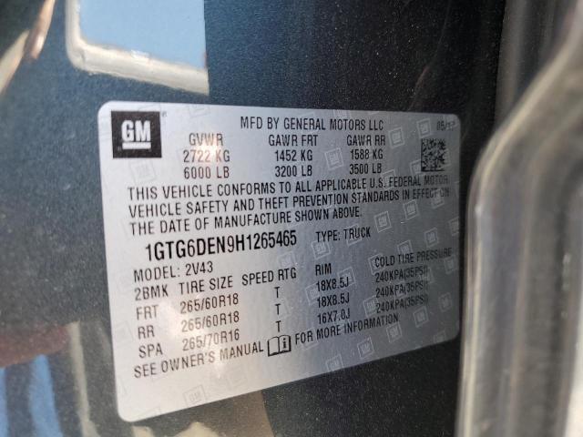 1GTG6DEN9H1265465 GMC CANYON SLT