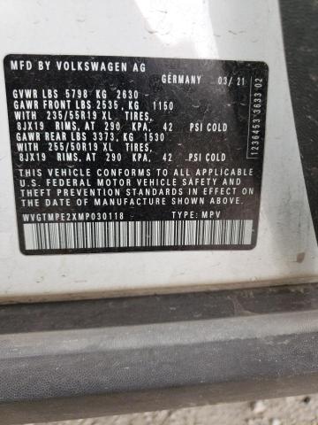 WVGTMPE2XMP030118 Volkswagen ID.4 PRO S