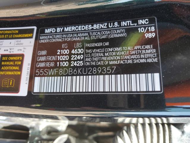55SWF8DB6KU289357 Mercedes-Benz C 300