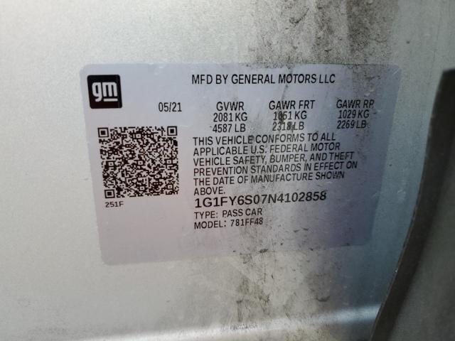 1G1FY6S07N4102858 Chevrolet Bolt Euv Lt