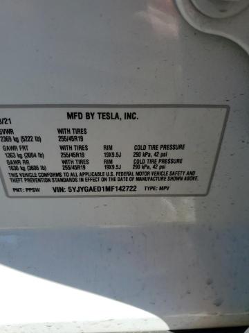 5YJYGAED1MF142722 Tesla Model Y