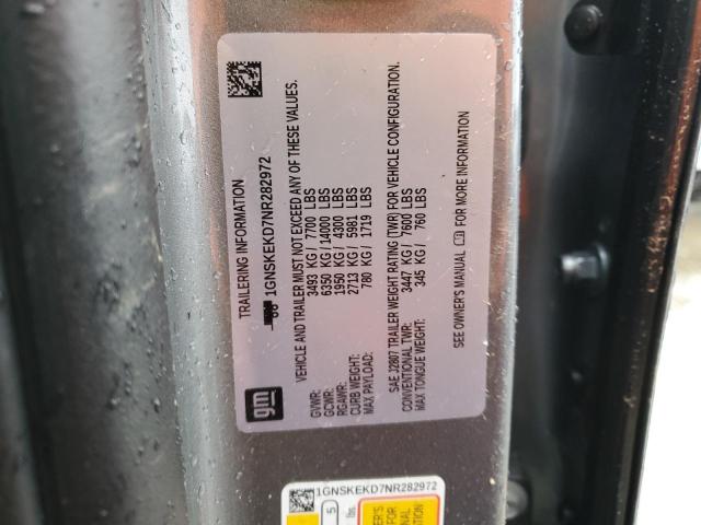 1GNSKEKD7NR282972 Chevrolet Suburban K1500 Rst