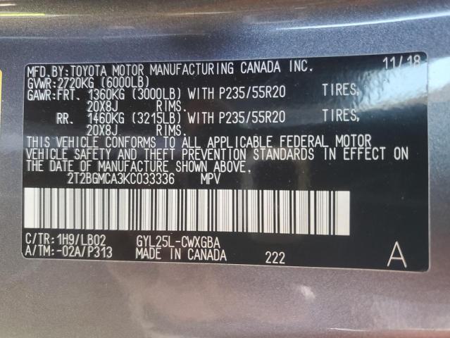 2T2BGMCA3KC033336 Lexus Rx 450h Base