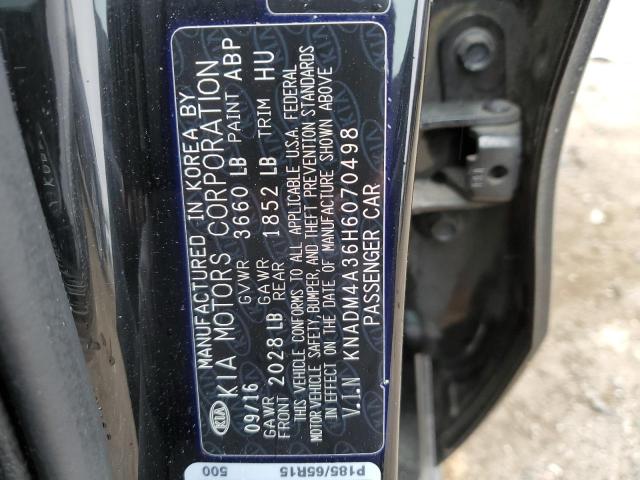 KNADM4A36H6070498 KIA RIO LX