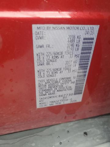 5N1AT2MTXFC867730 Nissan ROGUE S