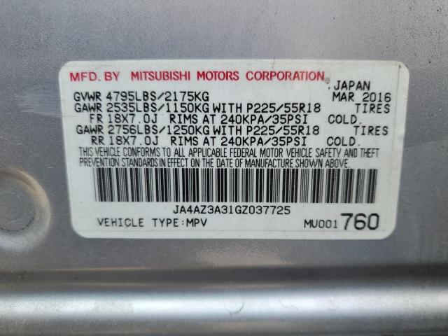 JA4AZ3A31GZ037725 Mitsubishi Outlander Se