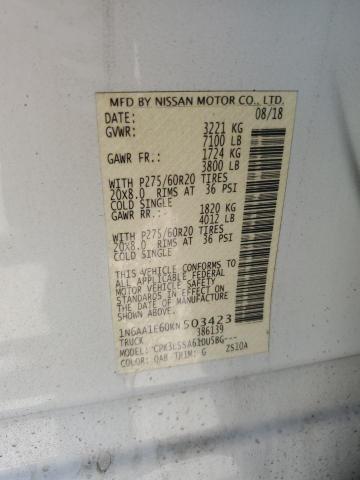 1N6AA1E60KN503423 Nissan Titan Platinum Reserve