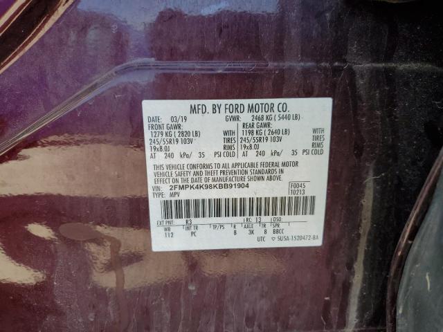 2FMPK4K98KBB91904 Ford Edge Titanium