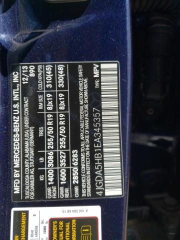4JGDA5HB1EA345357 Mercedes-Benz Ml 350 4matic