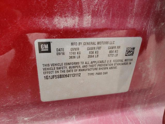 1G1JF5SBXH4113112 Chevrolet Sonic Premier