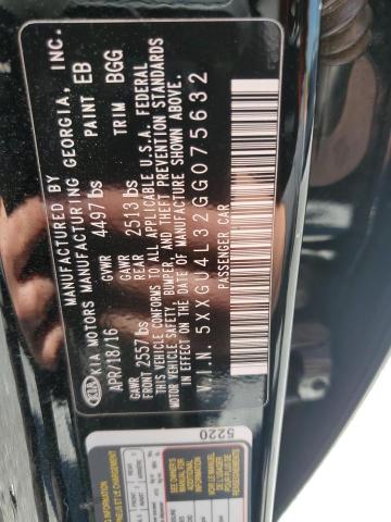 5XXGU4L32GG075632 KIA OPTIMA EX