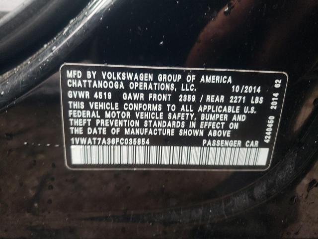 1VWAT7A36FC035854 Volkswagen PASSAT S