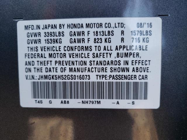 JHMGK5H52GS016073 Honda FIT LX
