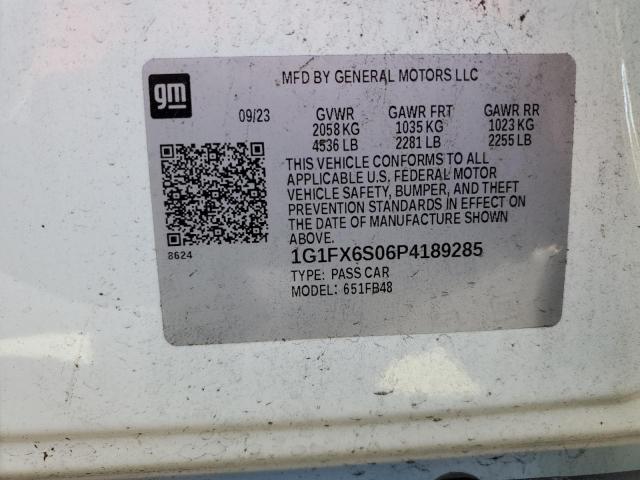 1G1FX6S06P4189285 Chevrolet Bolt Ev 2lt