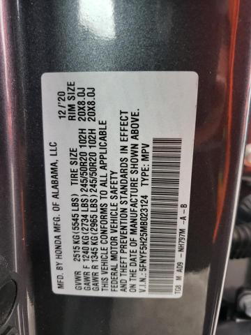 5FNYF5H25MB023124 Honda PILOT SE