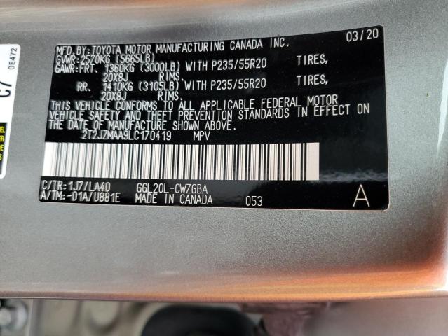 2T2JZMAA9LC170419 Lexus RX 350