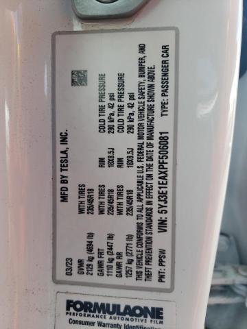 5YJ3E1EAXPF506081 Tesla MODEL 3