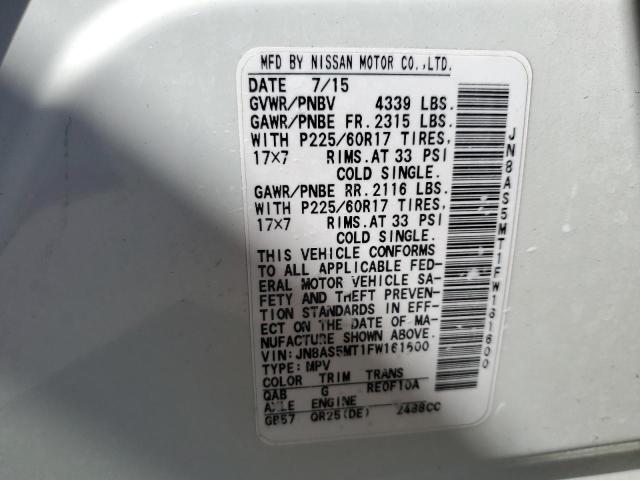JN8AS5MT1FW161600 Nissan Rogue Select S