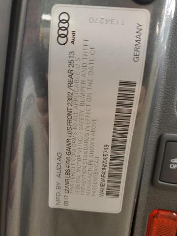 WAUENAF43HN065749 Audi A4 Premium Plus