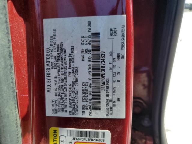 3FA6P0PU3FR234839 Ford Fusion Se Phev