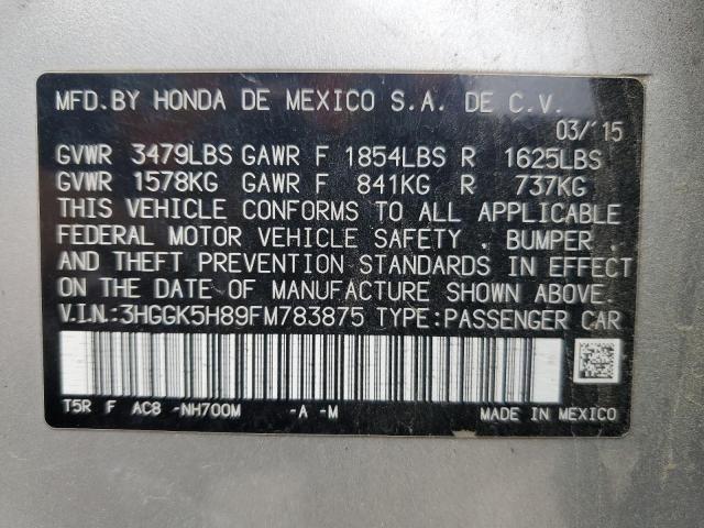 3HGGK5H89FM783875 Honda FIT EX