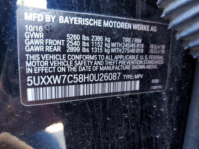 5UXXW7C58H0U26087 BMW X4 Xdrivem40i