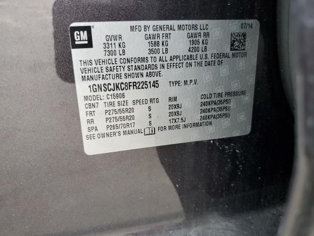 1GNSCJKC8FR225145 Chevrolet Suburban C1500 Lt