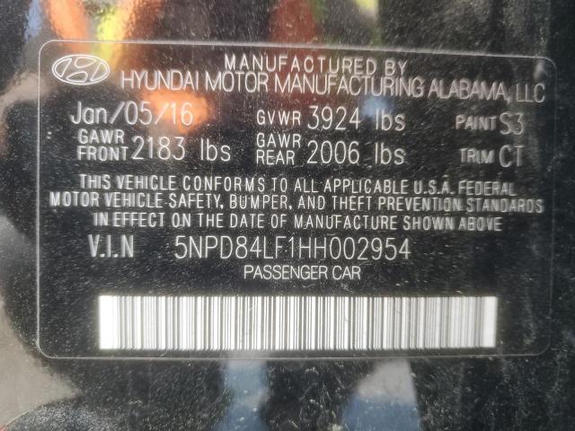 5NPD84LF1HH002954 Hyundai ELANTRA SE