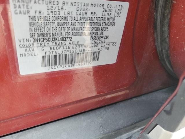 3N1CP5CU3KL483772 Nissan KICKS S
