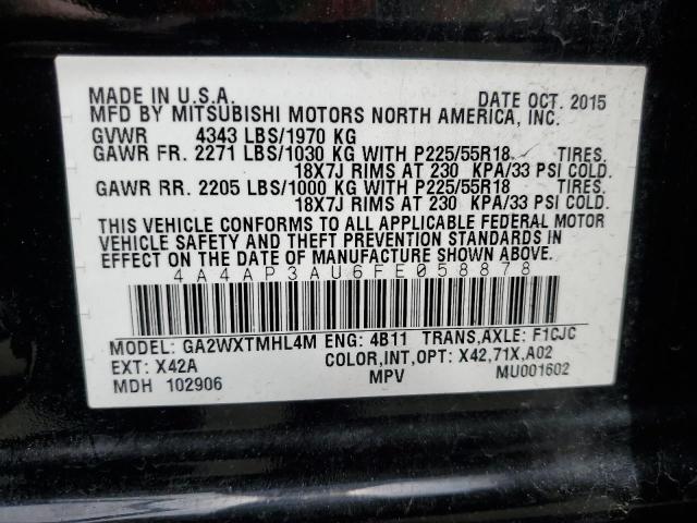 4A4AP3AU6FE058878 Mitsubishi Outlander Sport Es