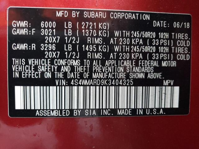 4S4WMARD9K3404325 Subaru Ascent Touring