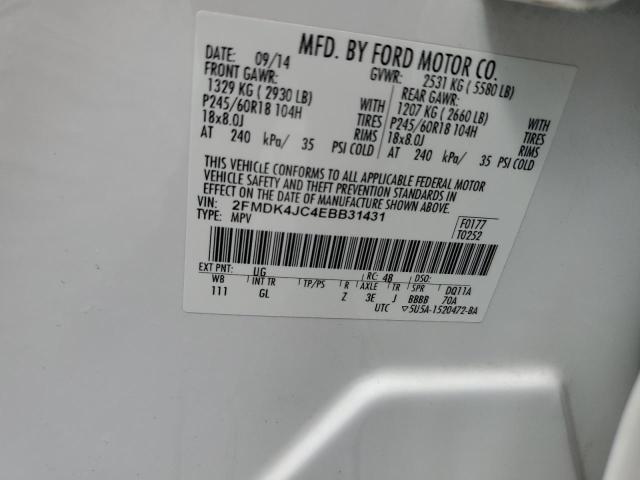 2FMDK4JC4EBB31431 Ford EDGE SEL