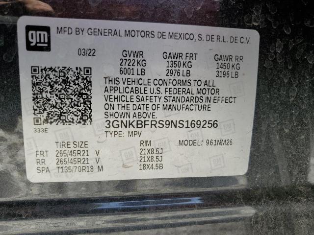 3GNKBFRS9NS169256 Chevrolet Blazer Premier