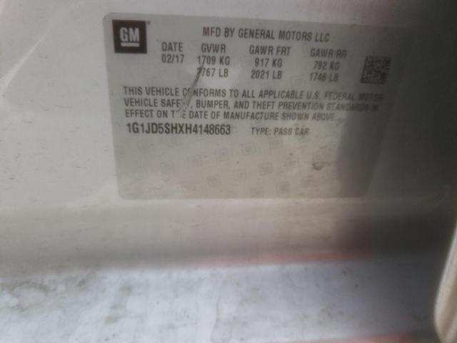 1G1JD5SHXH4148663 Chevrolet SONIC LT