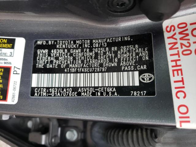 4T1BF1FK6EU729797 Toyota CAMRY L