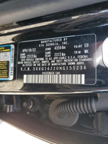 5XXG14J20NG155236 KIA K5 LXS
