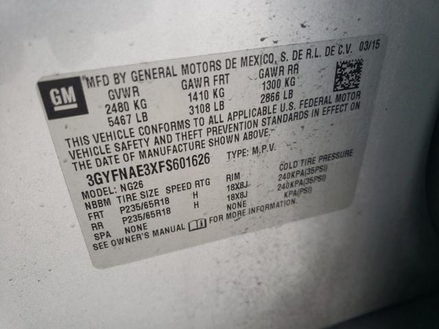 3GYFNAE3XFS601626 Cadillac SRX