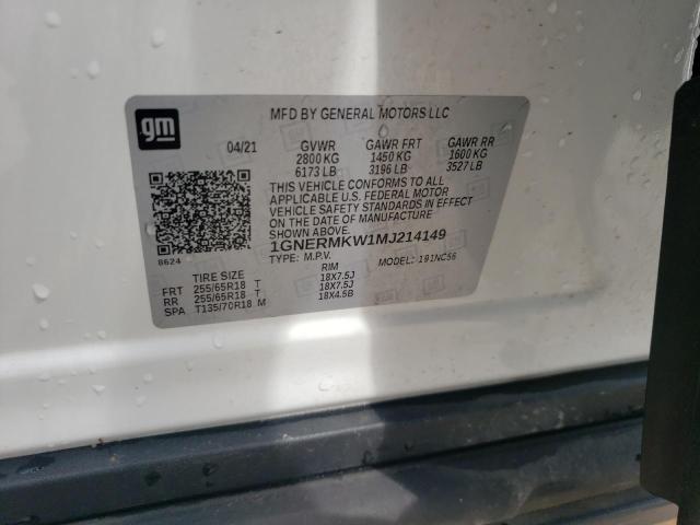 1GNERMKW1MJ214149 Chevrolet Traverse Lt