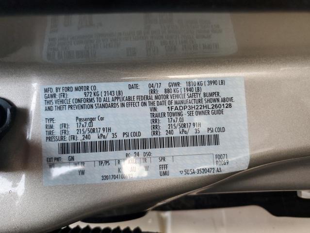 1FADP3H22HL260128 Ford FOCUS SEL