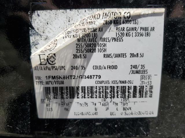 1FM5K8HT2JGB48779 Ford Explorer Platinum