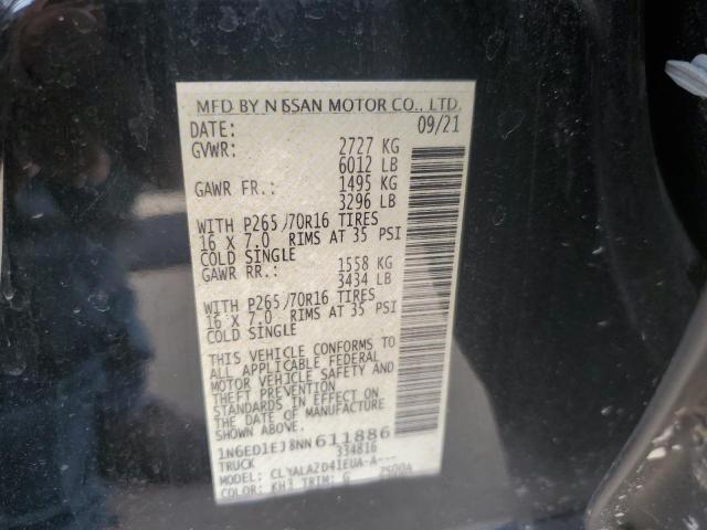 1N6ED1EJ8NN611886 Nissan FRONTIER S